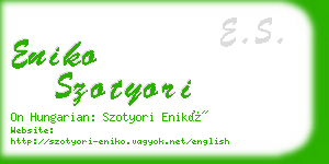 eniko szotyori business card